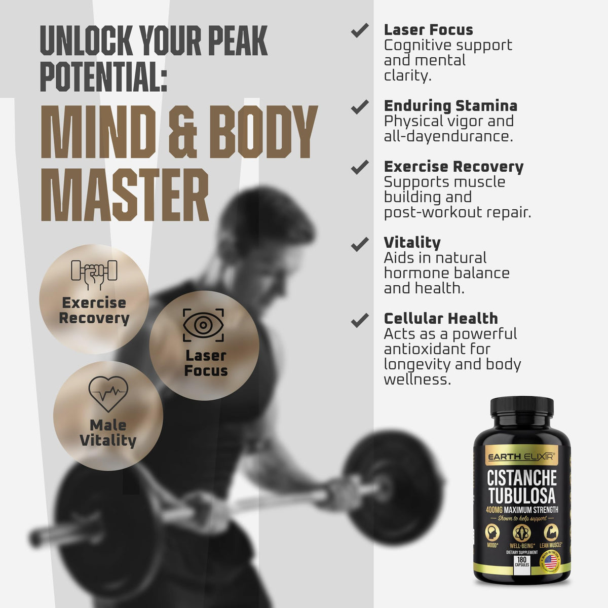 Earth Elixir Cistanche Supplement for Daily Vitality - 180 Capsules - image 4