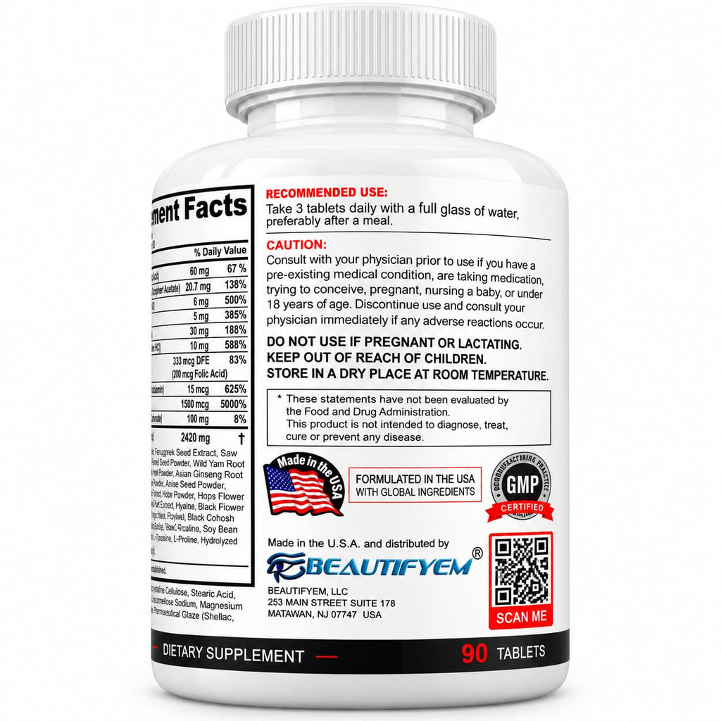BEAUTIFYEM Butt X-Large Advance Booty Enhancement Tablets - 90 Tablets - image 5
