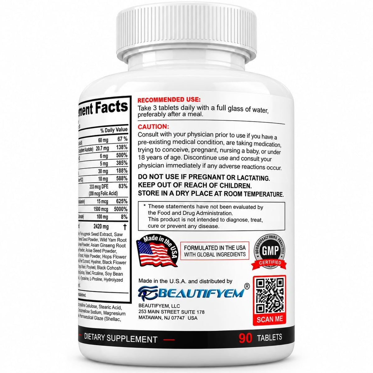 BEAUTIFYEM Butt X-Large Advance Booty Enhancement Tablets - 90 Tablets - image 5