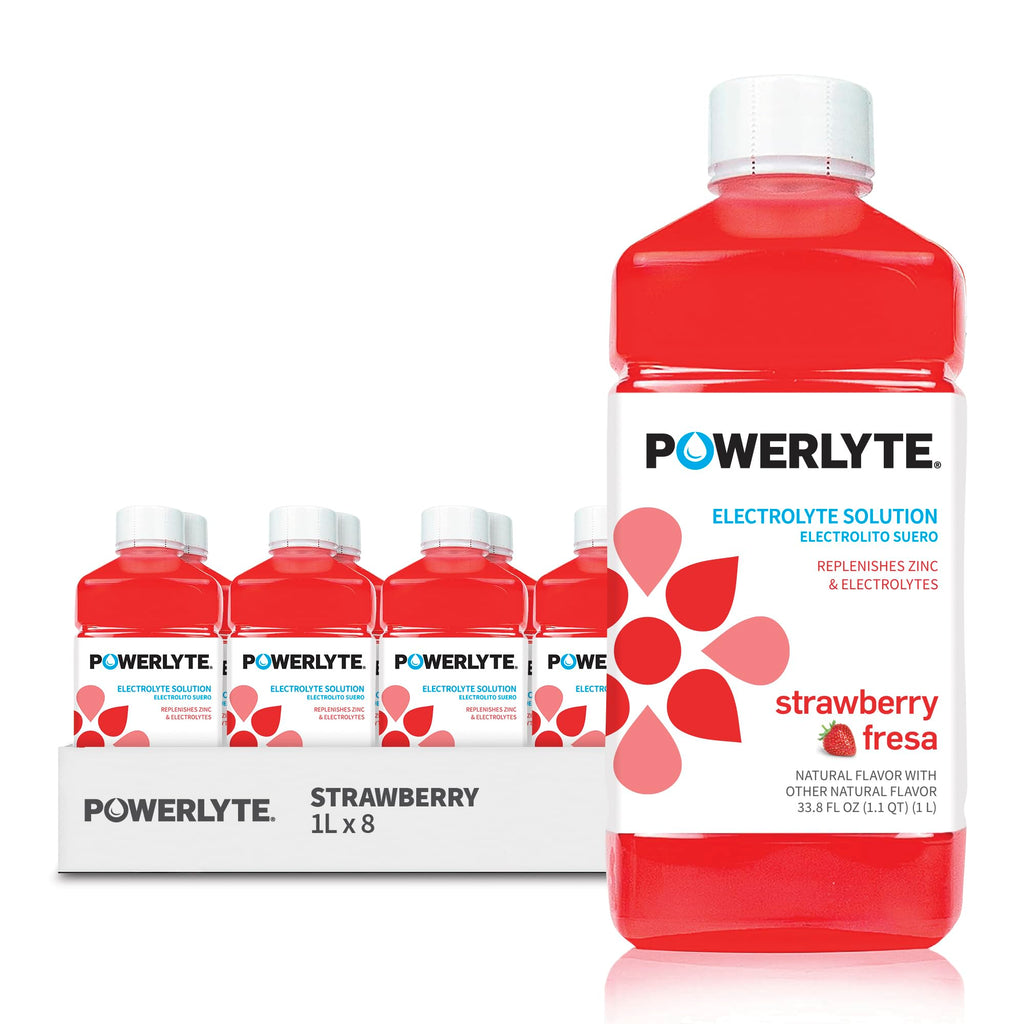 POWERLYTE Sport Hydration Electrolyte Solution Drink Strawberry - 8 Pack