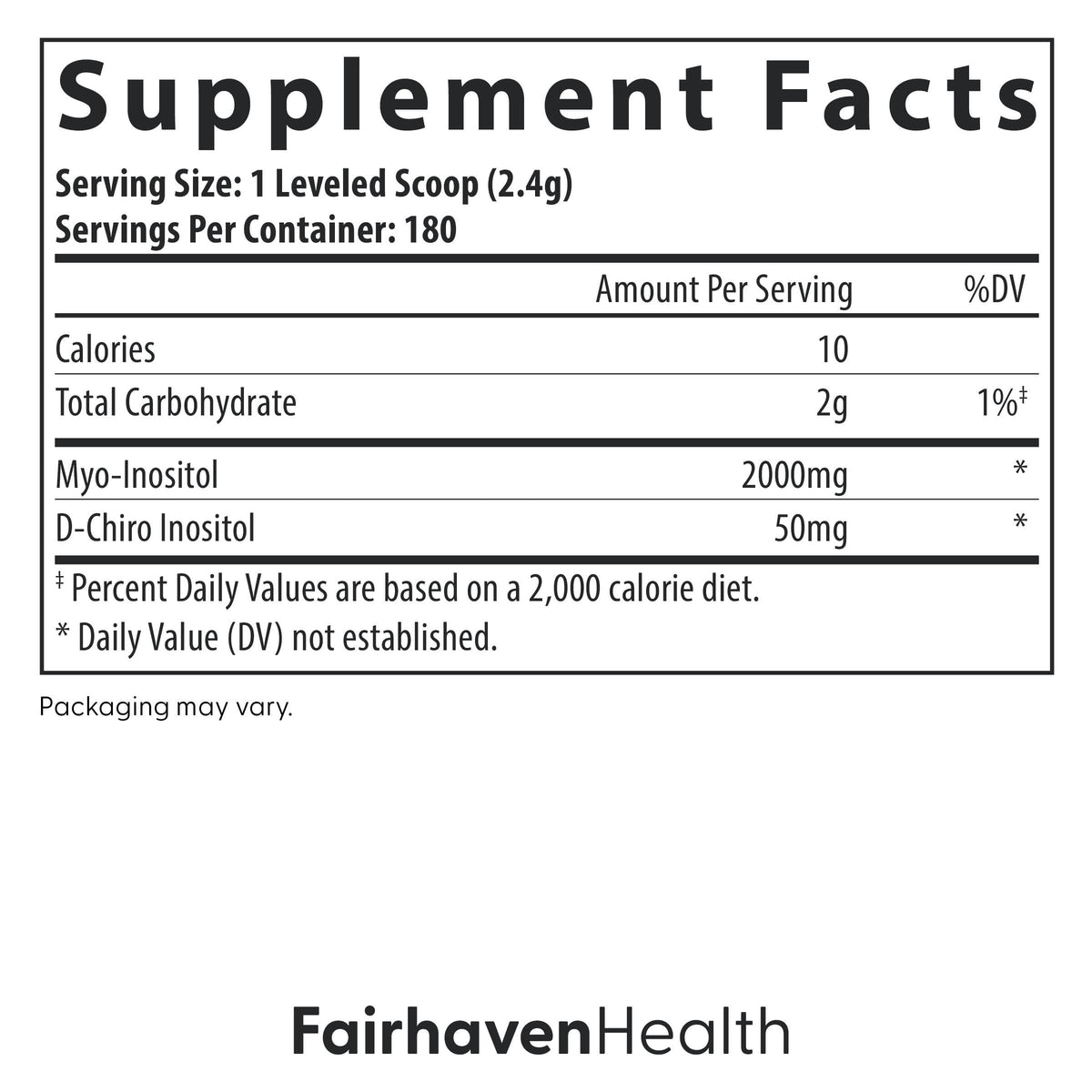 Fairhaven Health Myo-Inositol and D-Chiro Inositol Powder - 180 Servings - image 3