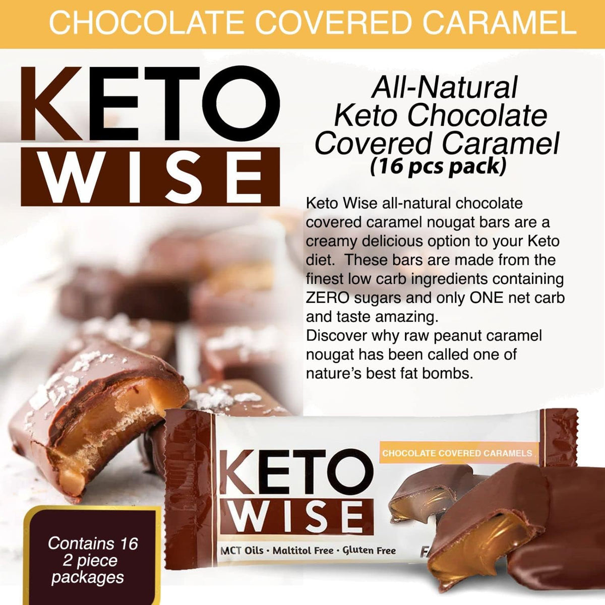 Keto Wise Fat Bombs - Made with Chocolate containing MCT Oil - Low Fat