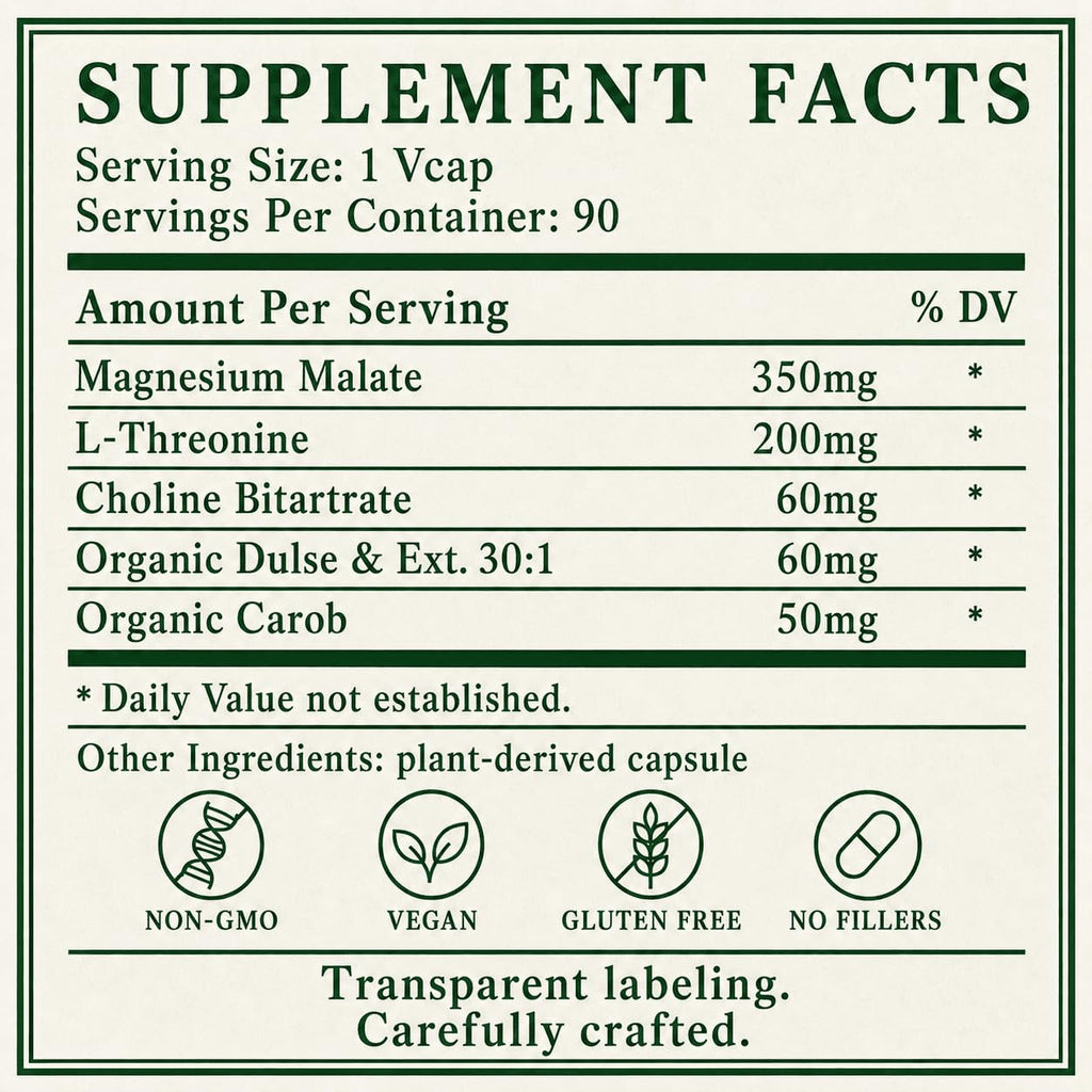 Green Organic Supplements Magnesium L-Threonine 90 Vegetarian Capsules