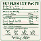 Green Organic Supplements Magnesium L-Threonine 90 Vegetarian Capsules
