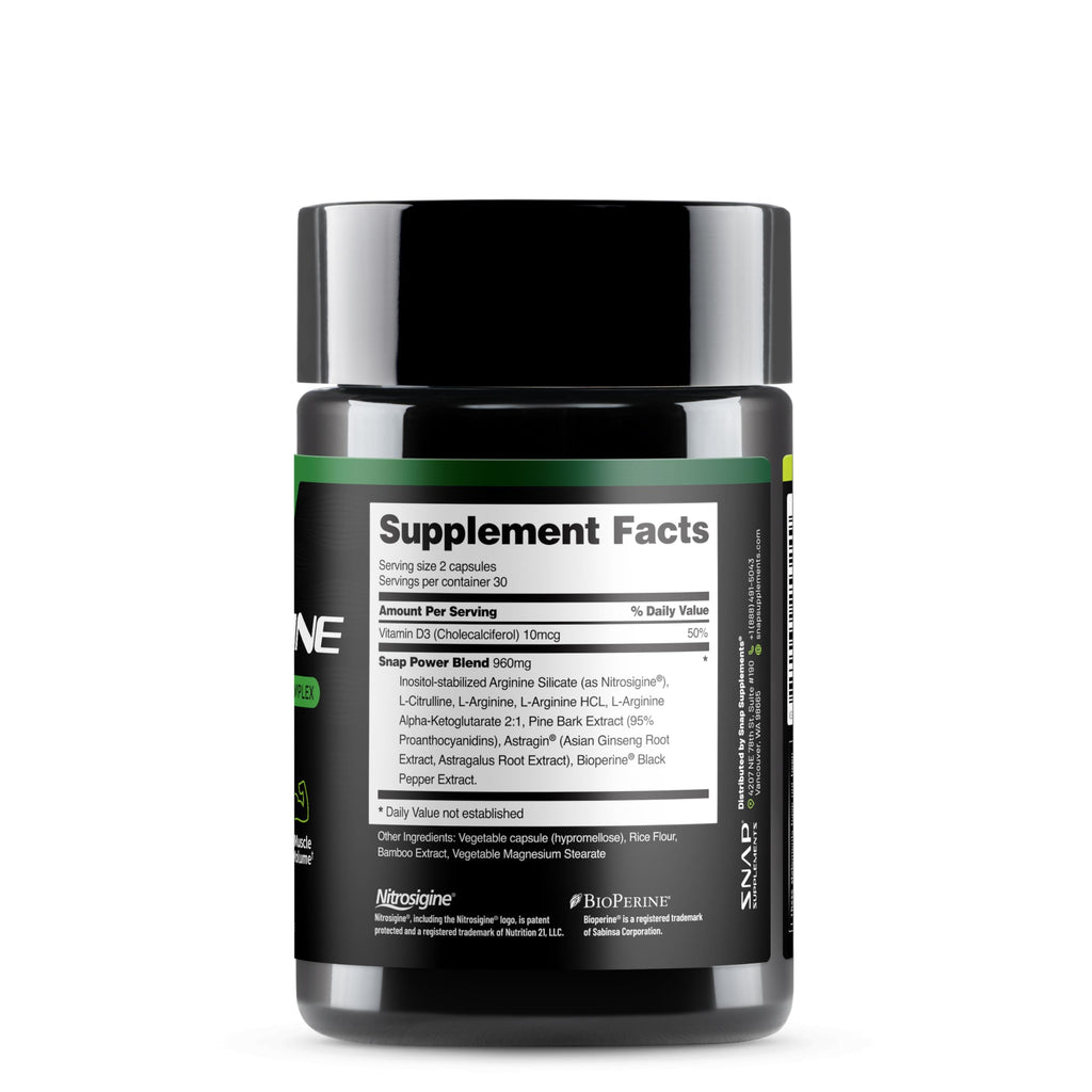 Snap Supplements L-Arginine & L-Citrulline Amino Acid - 60 Capsules - image 10