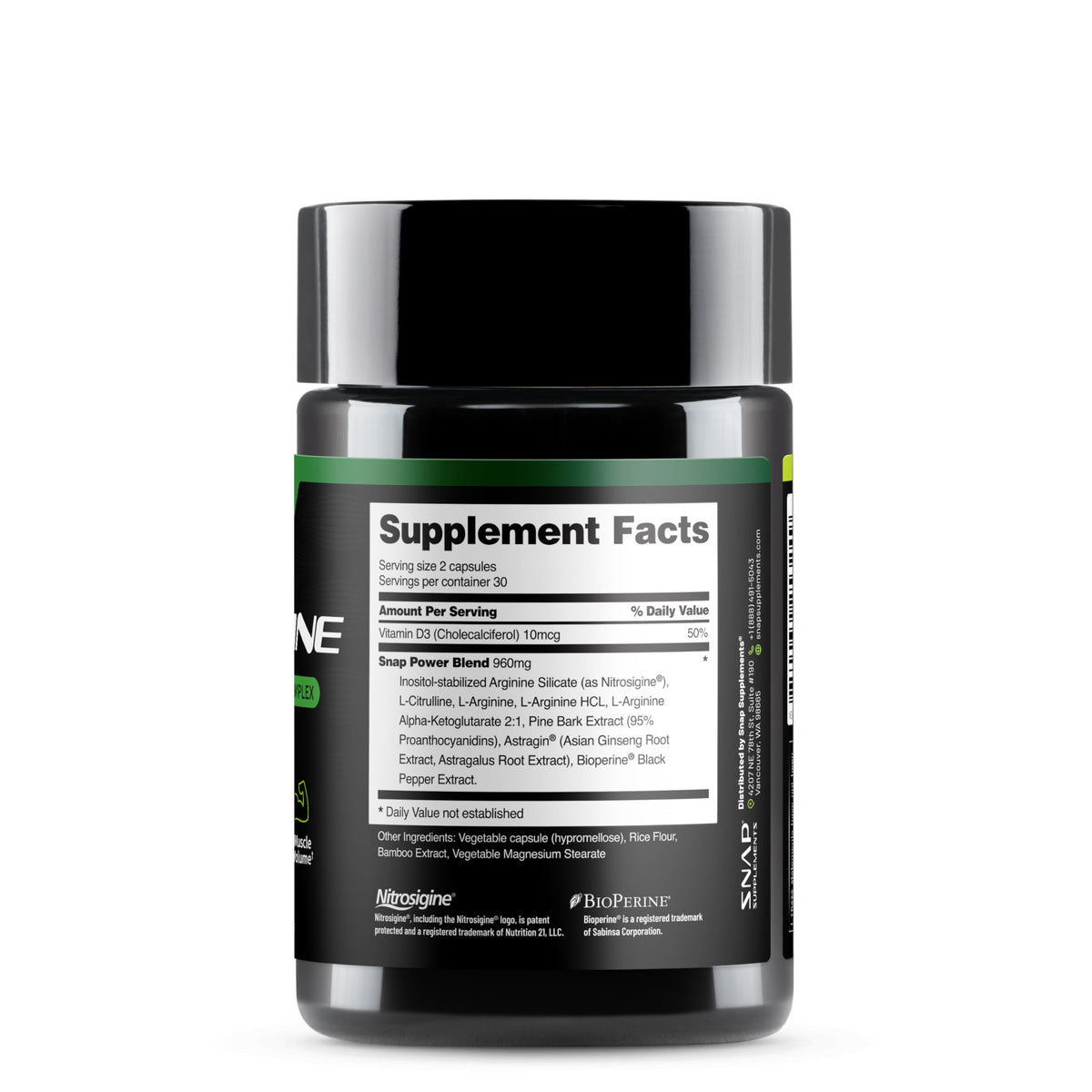 Snap Supplements L-Arginine & L-Citrulline Amino Acid - 60 Capsules - image 10