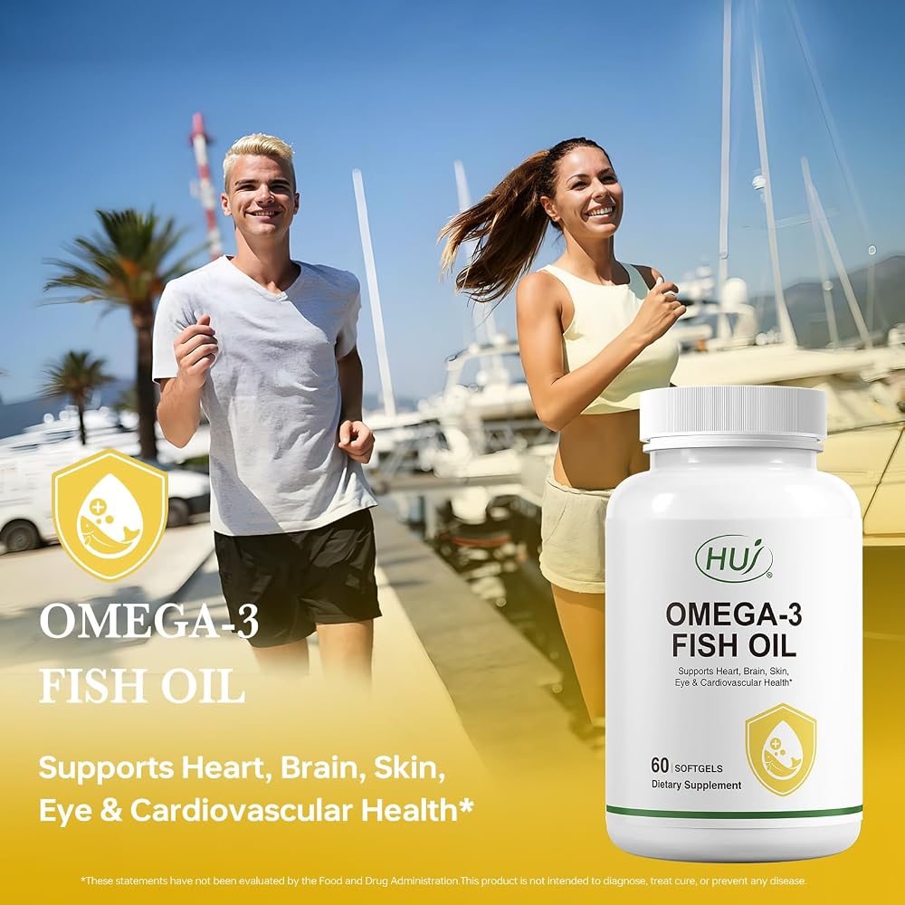 HUJ Omega 3 Fish Oil 1000mg Softgels - 60 Softgels - image 3