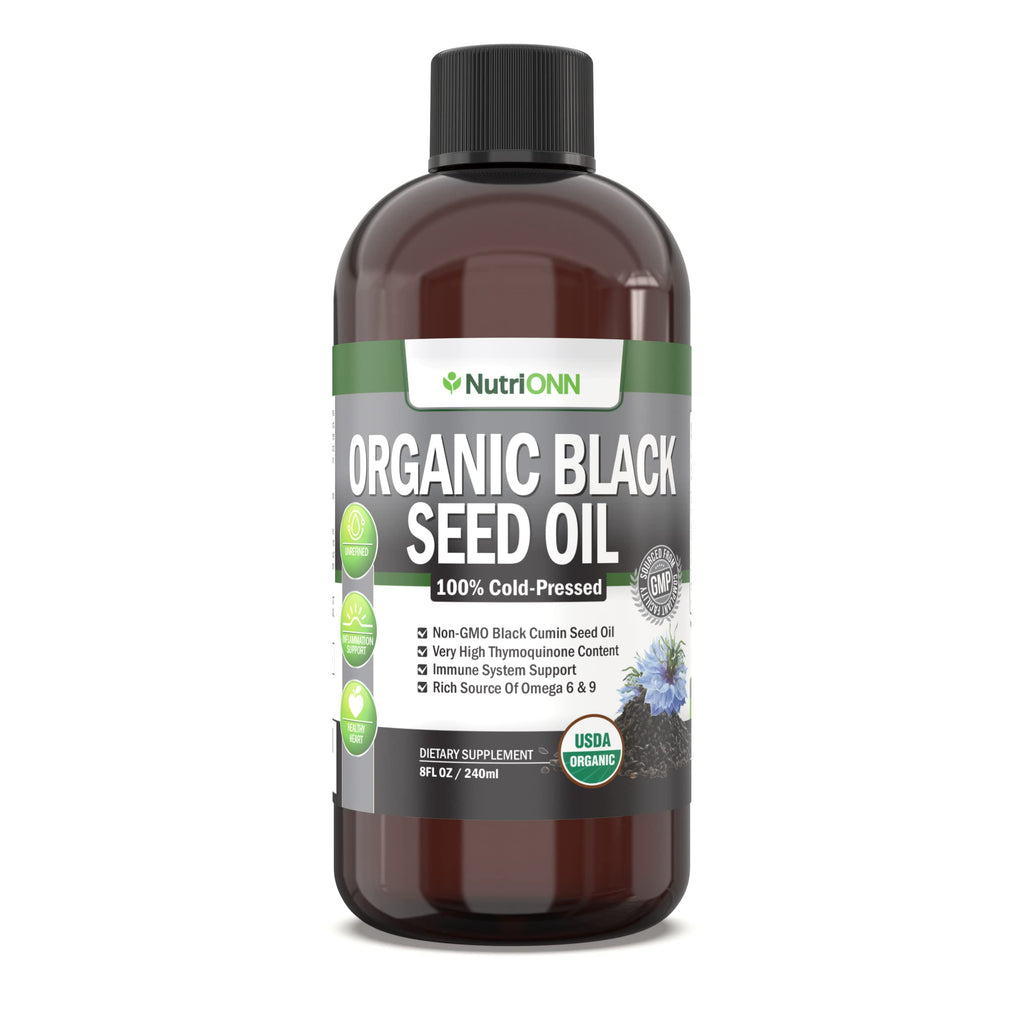 NutriONN Organic Black Seed Oil - USDA Certified Organic Black Cumin