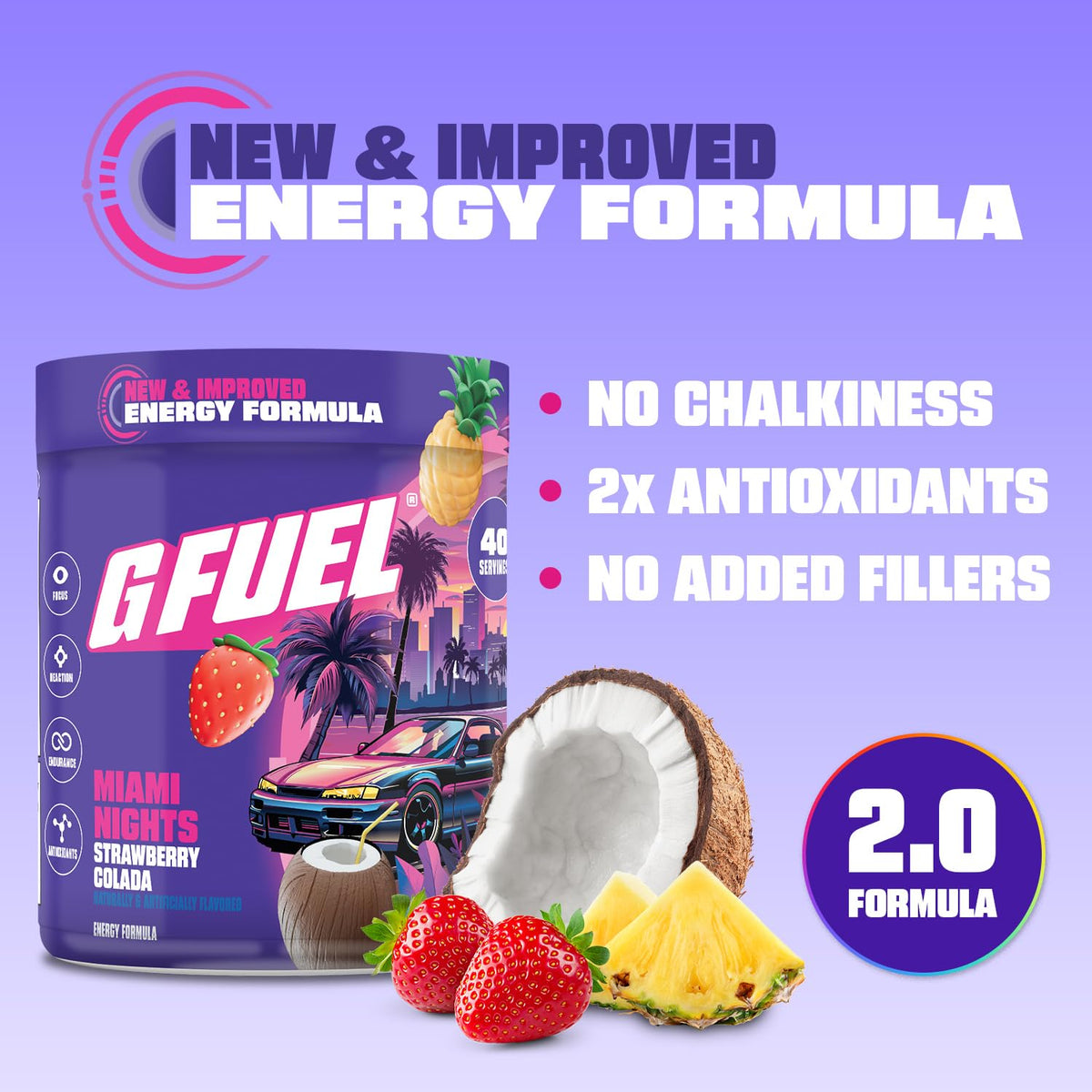G Fuel Miami Nights 2.0 Energy Drink Powder - 40 Servings - image 2