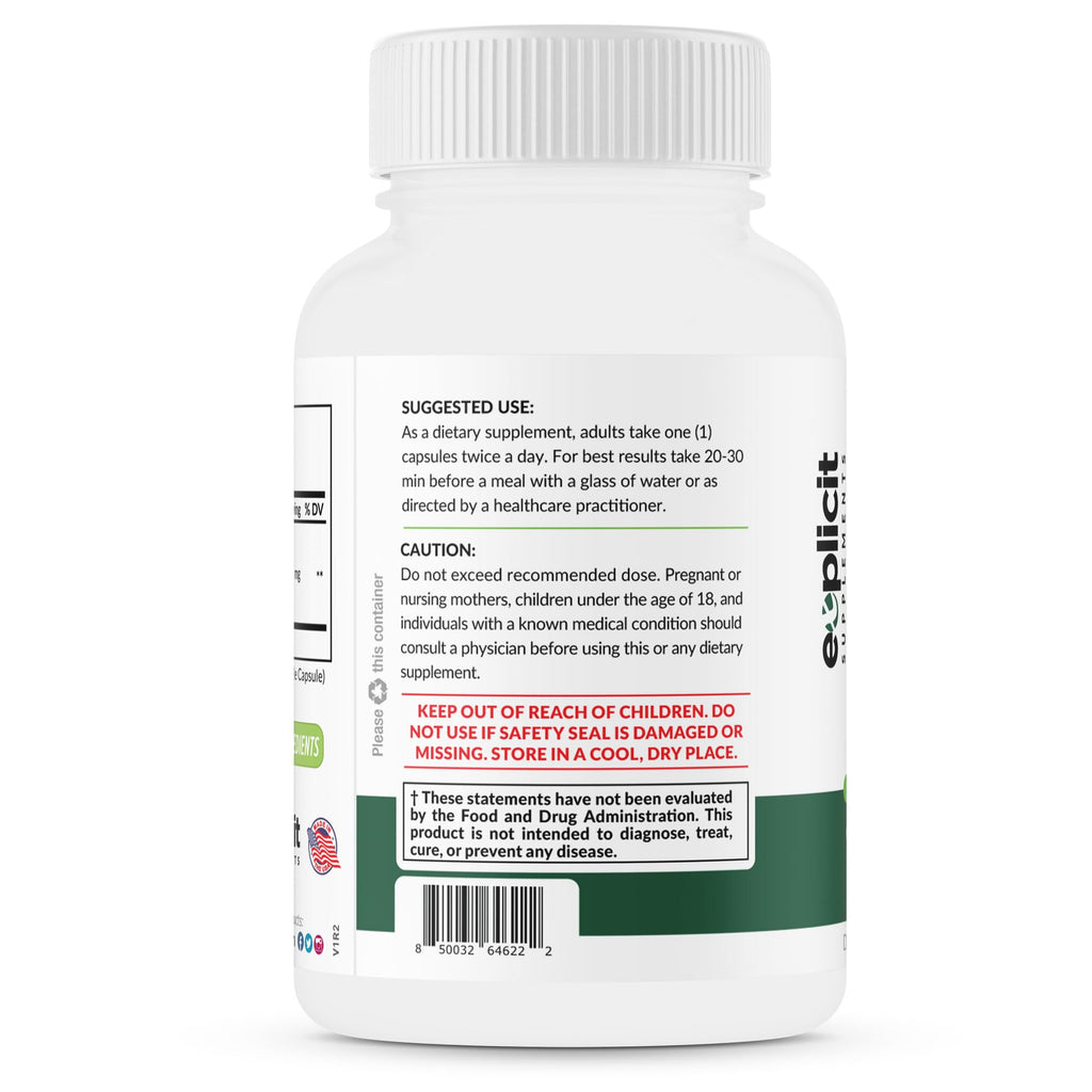 eXplicit Supplements Chlorella Superfood Capsules 1000mg - 60 Capsules - image 6