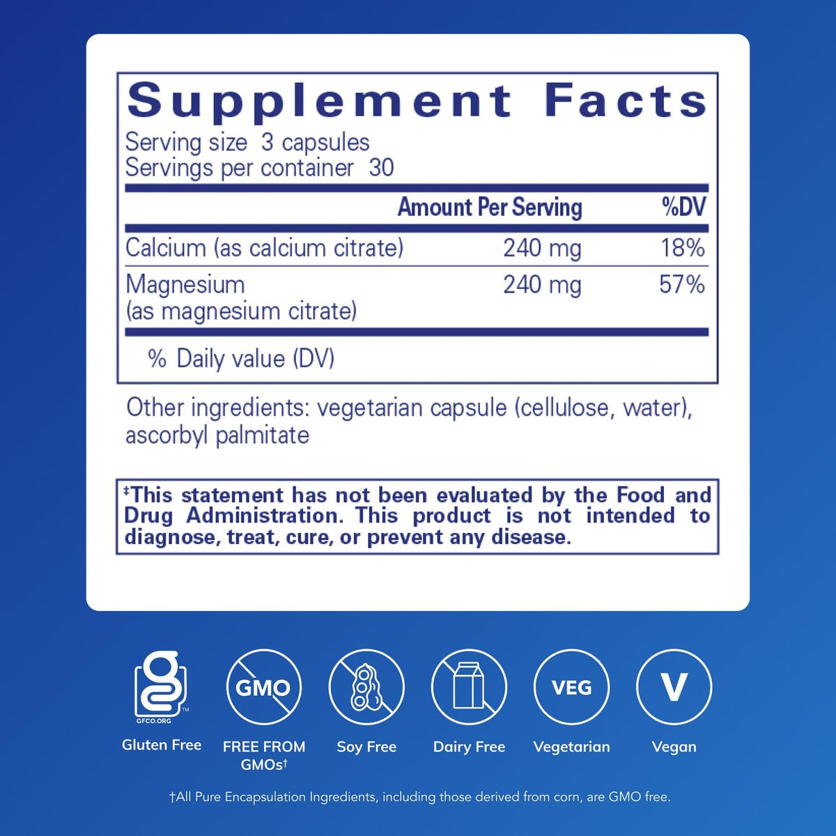 Pure Encapsulations Calcium Magnesium Citrate - 90 Capsules - image 2
