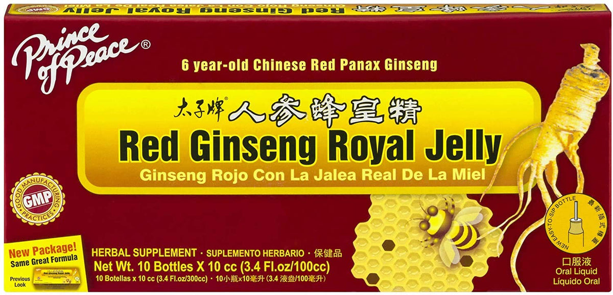 Prince Of Peace Red Ginseng Royal Jelly Energy Shots - 10 Bottles