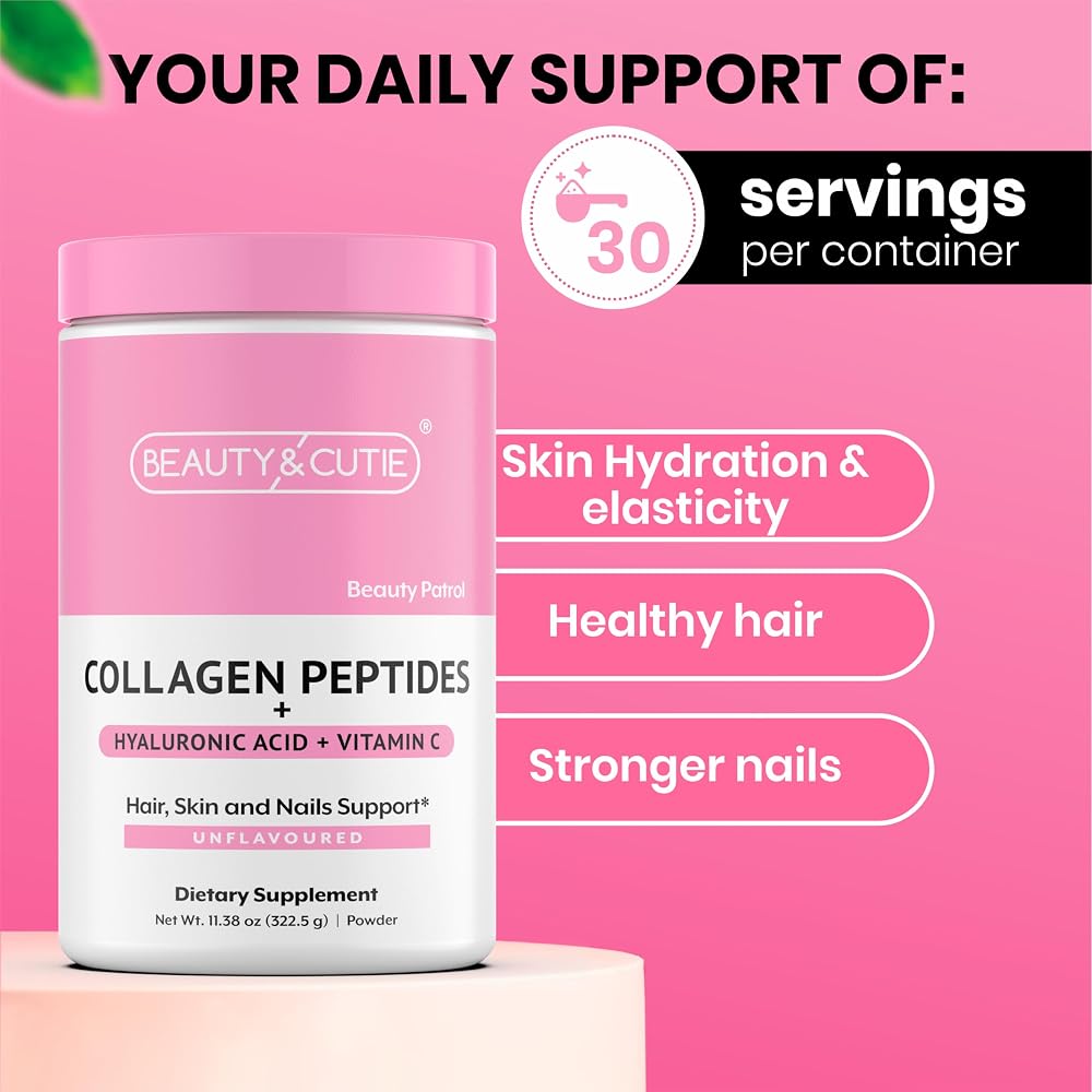 BEAUTY AND CUTIE Collagen Peptides with Hyaluronic Acid - 11.38 oz - image 3