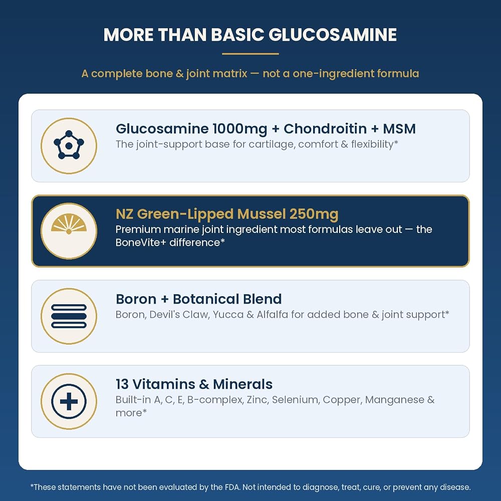 Kurryculum BoneVite+ Glucosamine Chondroitin MSM - 90 Tablets - image 3