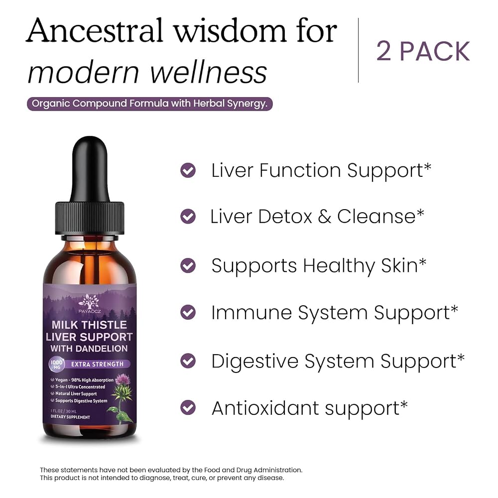 PAYAOCZ Milk Thistle Liquid Drops Silymarin 1000mg
