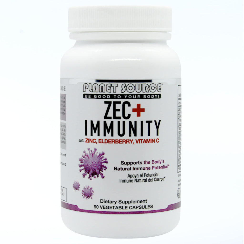 Planet Source ZEC+ Immunity Supplement with Zinc, Elderberry & Vitamin C