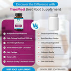 TRUEMED Organic Beet Root Capsules 1500mg Circulation Support - 60 Count - image 6