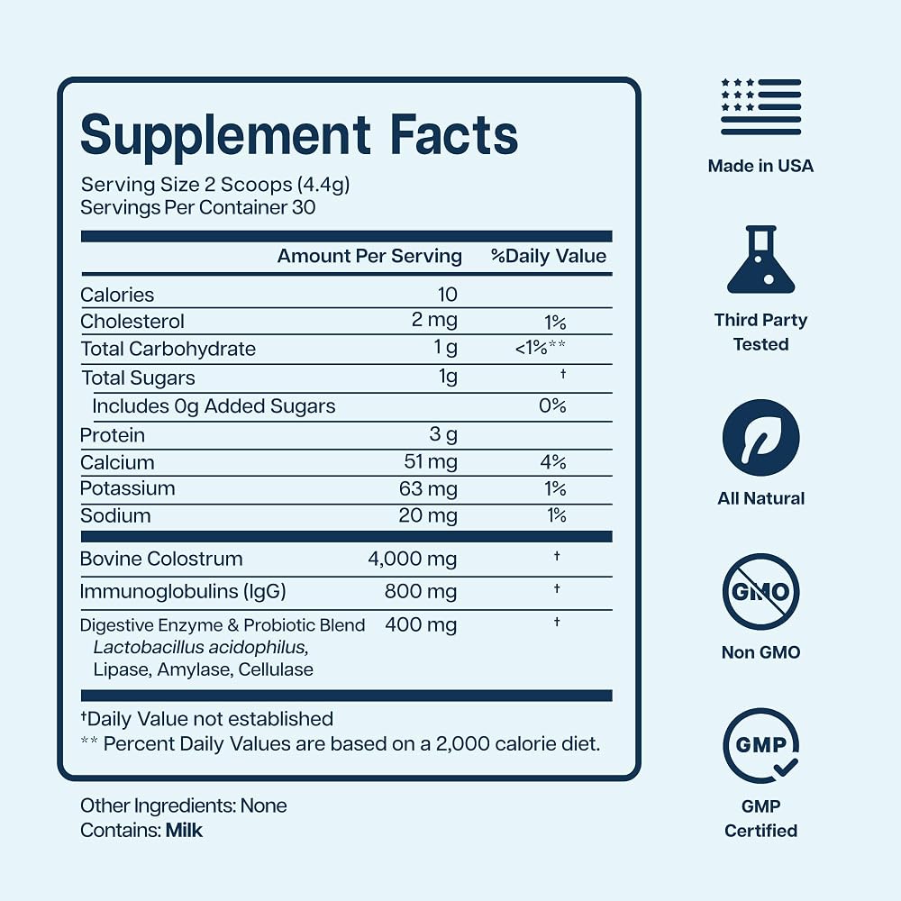 Baese Nutrition Organic Chocolate 4000mg Bovine Colostrum Powder