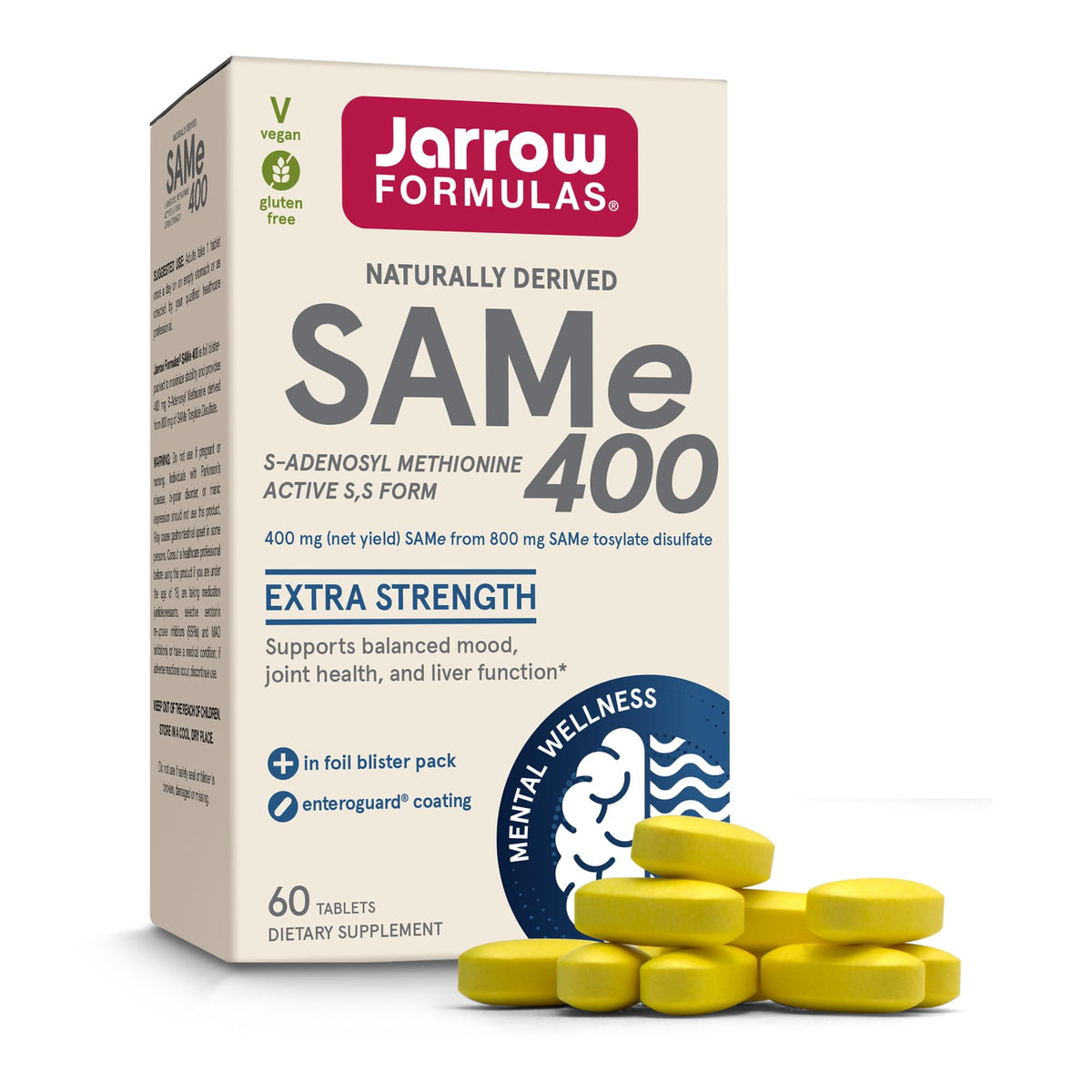 Jarrow Formulas SAMe 400 mg Extra Strength - 60 Tablets