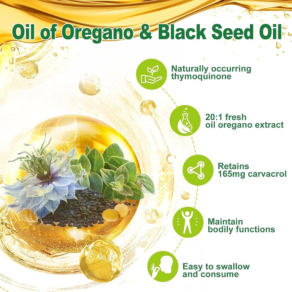 Nature's live Oil of Oregano with Black Seed Oil