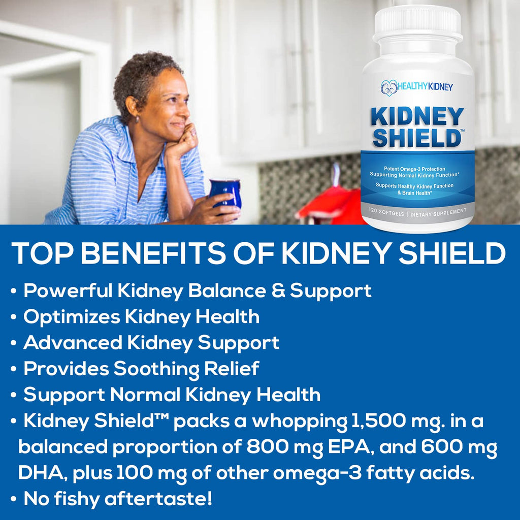 Kidney Restore Kidney Shield Omega 3 Fish Oil - 120 Lemon Softgels - image 3