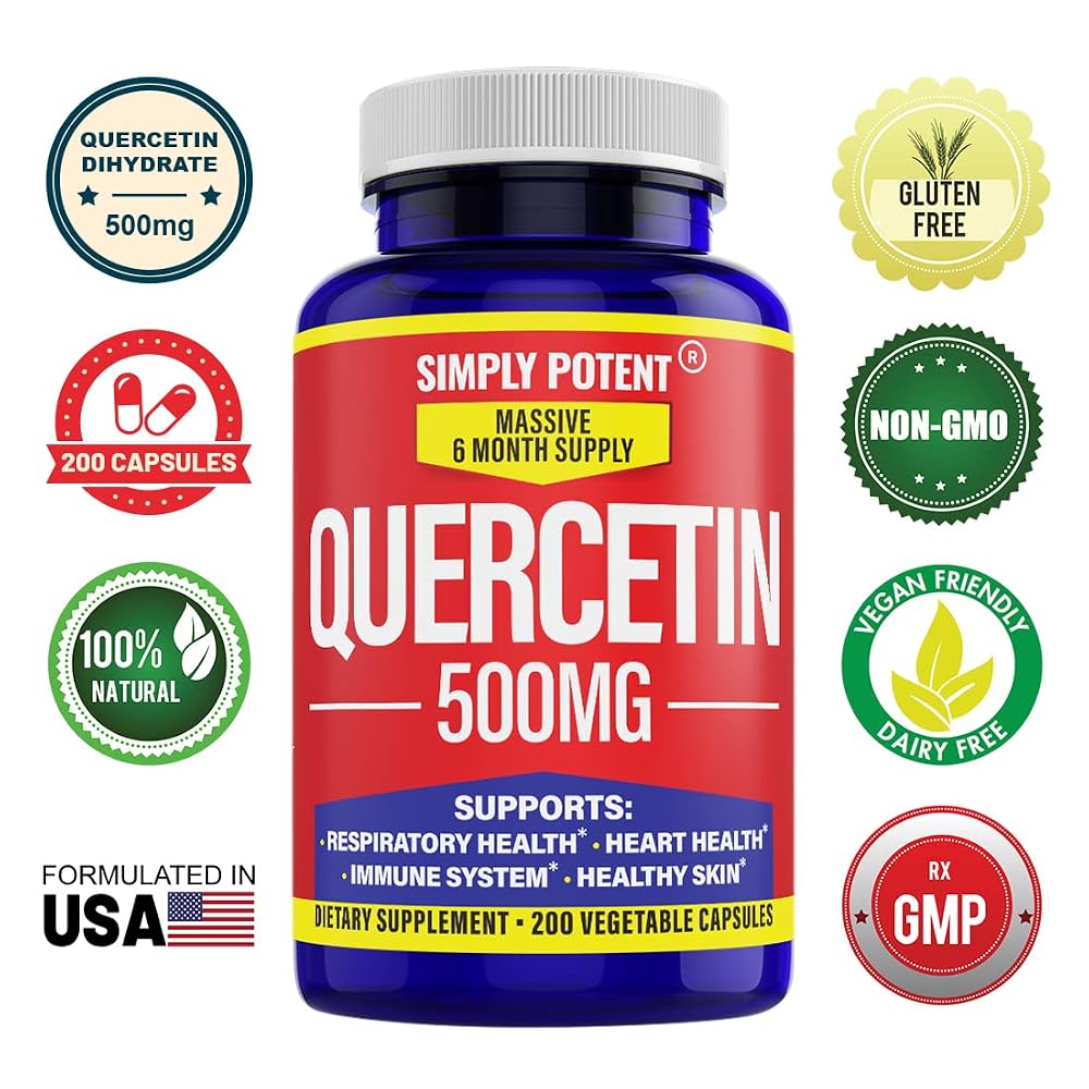 Simply Potent Quercetin 500mg Antioxidant - 200 Capsules - image 3