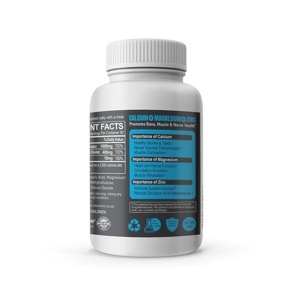 NATURION Calcium Magnesium Zinc Supplement - 270 Tablets - image 2