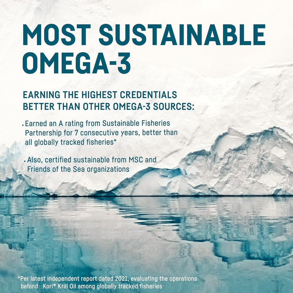 Kori Krill Oil Omega-3 EPA DHA, Phospholipids & Astaxanthin, 400mg
