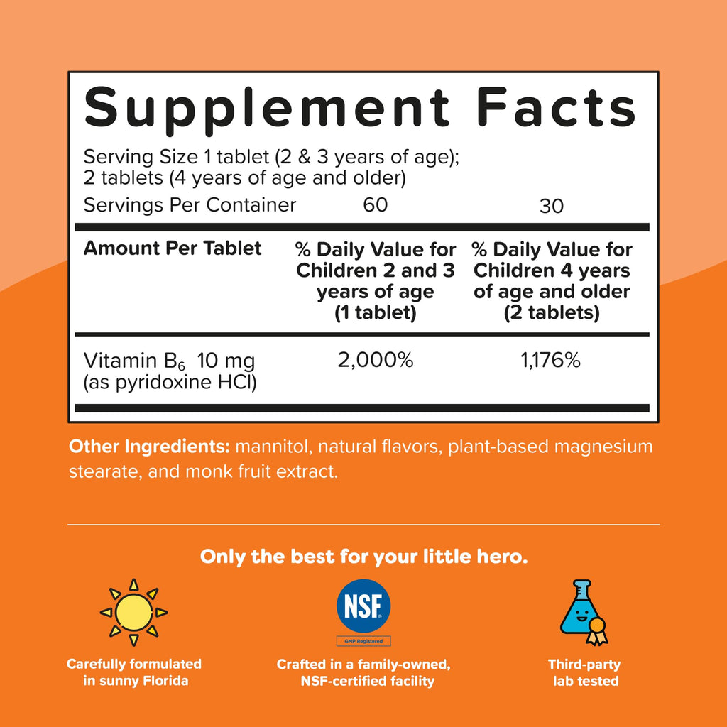 Renzo's Bright & Brainy Vitamin B6 Kids - 60 Melty Tabs - image 7