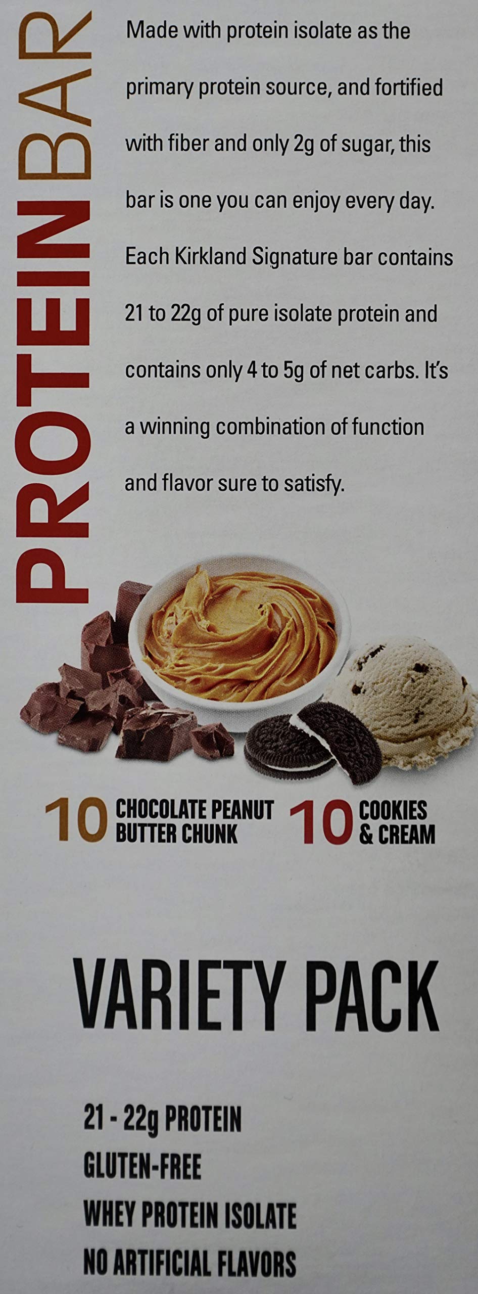 Kirkland Signature Protein Bars Chocolate Peanut Butter & Cookies Cream - image 3