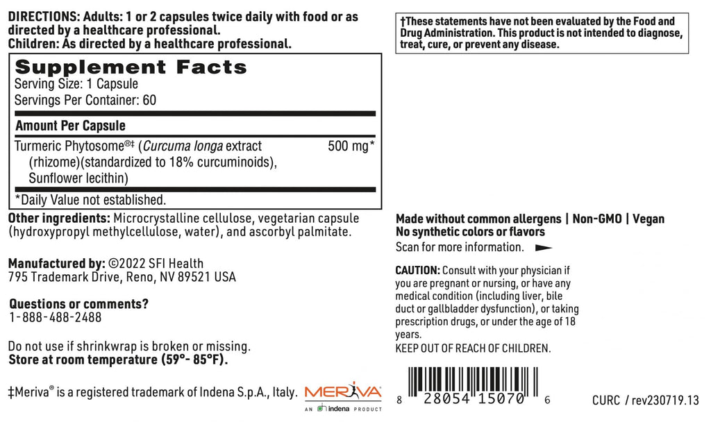 SFI Health CurcuThera Meriva Curcumin Extract - 60 Capsules - image 5