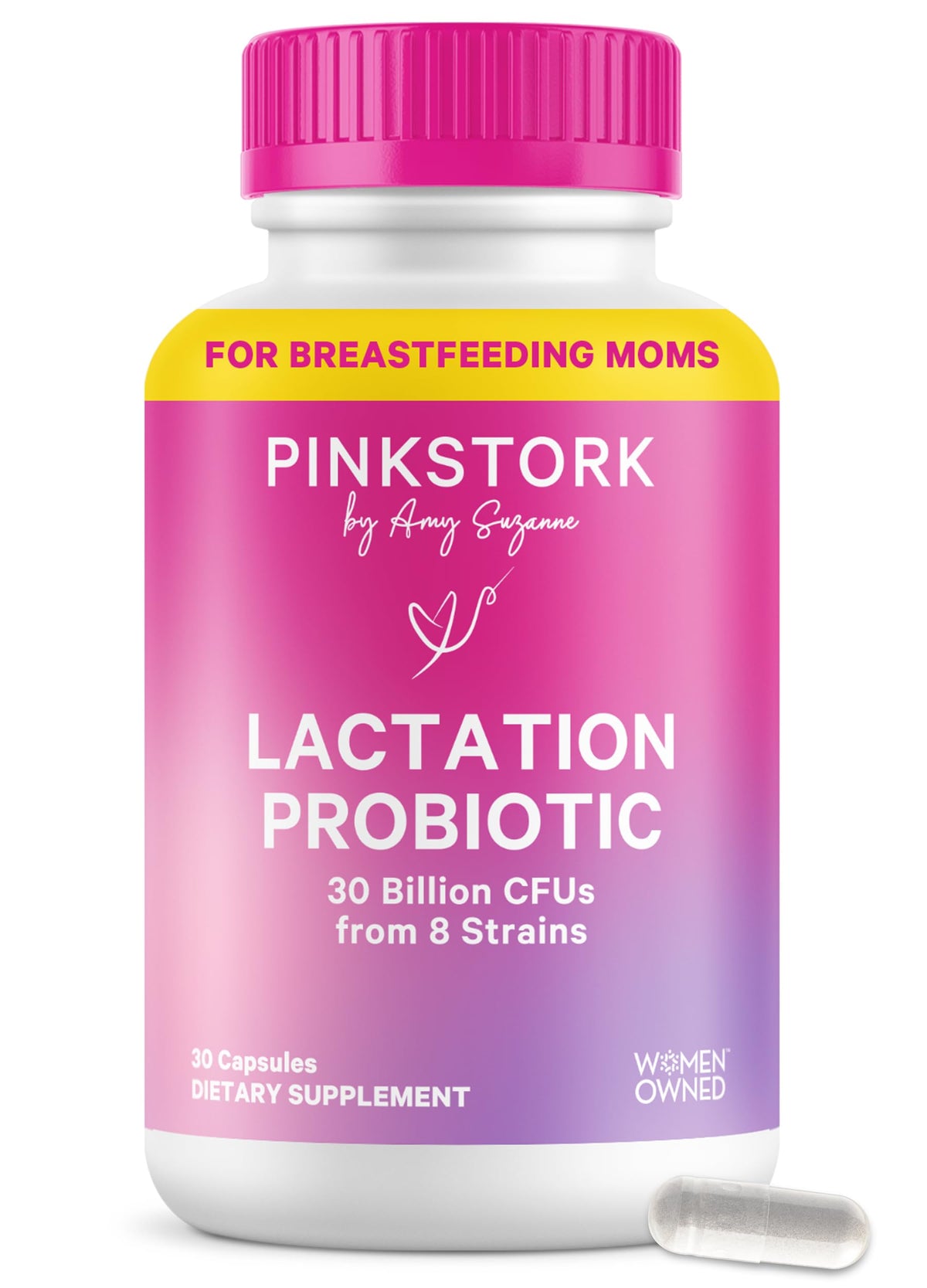 Pink Stork Lactation Probiotic 30 Billion CFUs - 30 Capsules