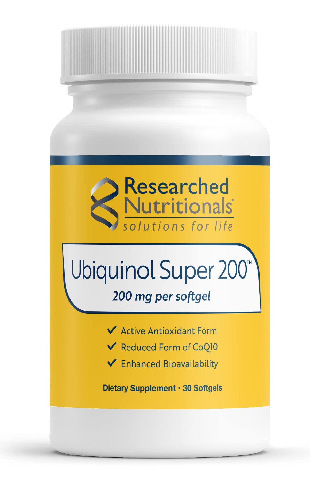 Researched Nutritionals Ubiquinol Super 200 CoQ10 - 30 Softgels