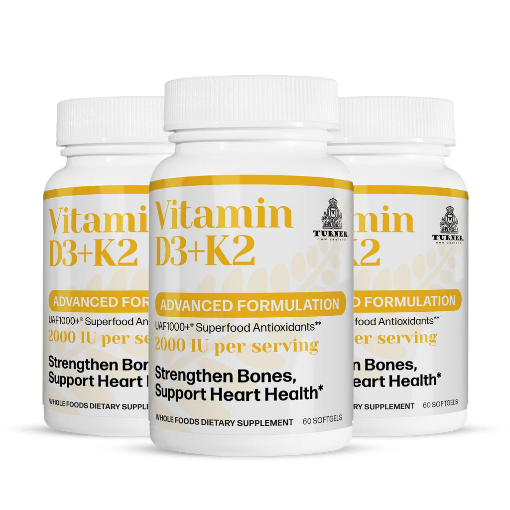 TURNER Vitamin D3 and K2 2000 IU Softgels - 180 Count