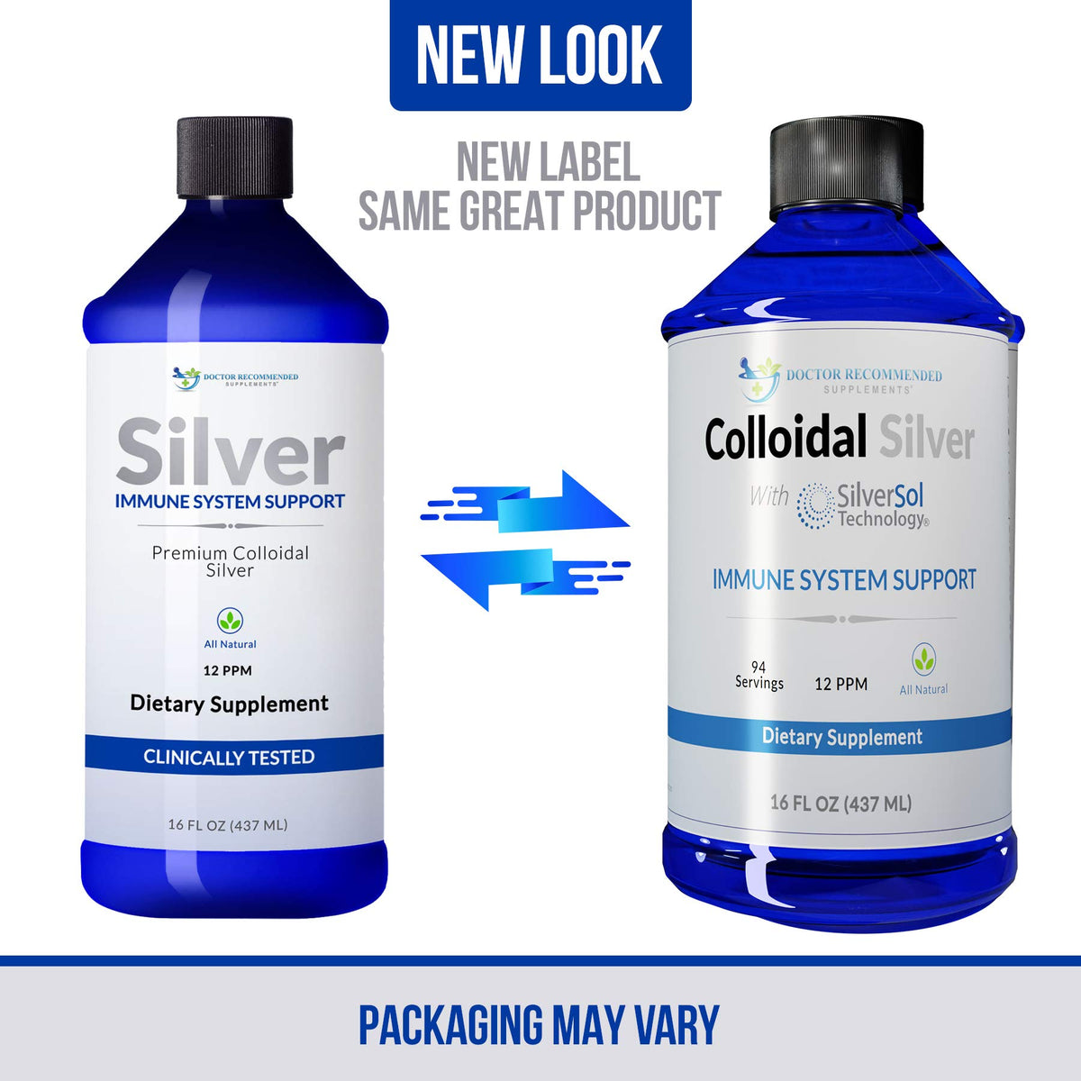 DOCTOR RECOMMENDED SUPPLEMENTS Colloidal Silver Liquid - 12 PPM