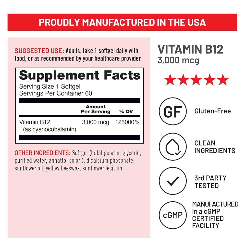NatureWise Vitamin B12 3000 mcg Extra Strength - 60 Softgels - image 4