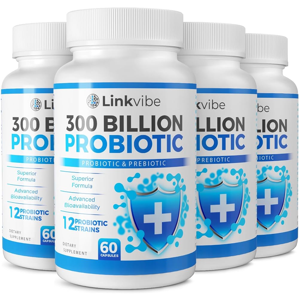 Linkvibe Probiotic 300 Billion CFU - Probiotic for Women and Men