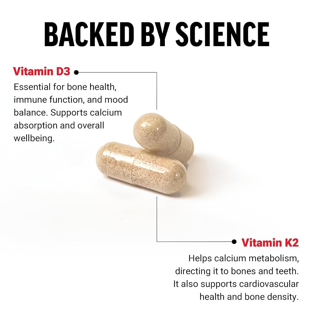 Force Factor Vitamin D3 K2 Immune & Bone Support - 120 Capsules - image 2
