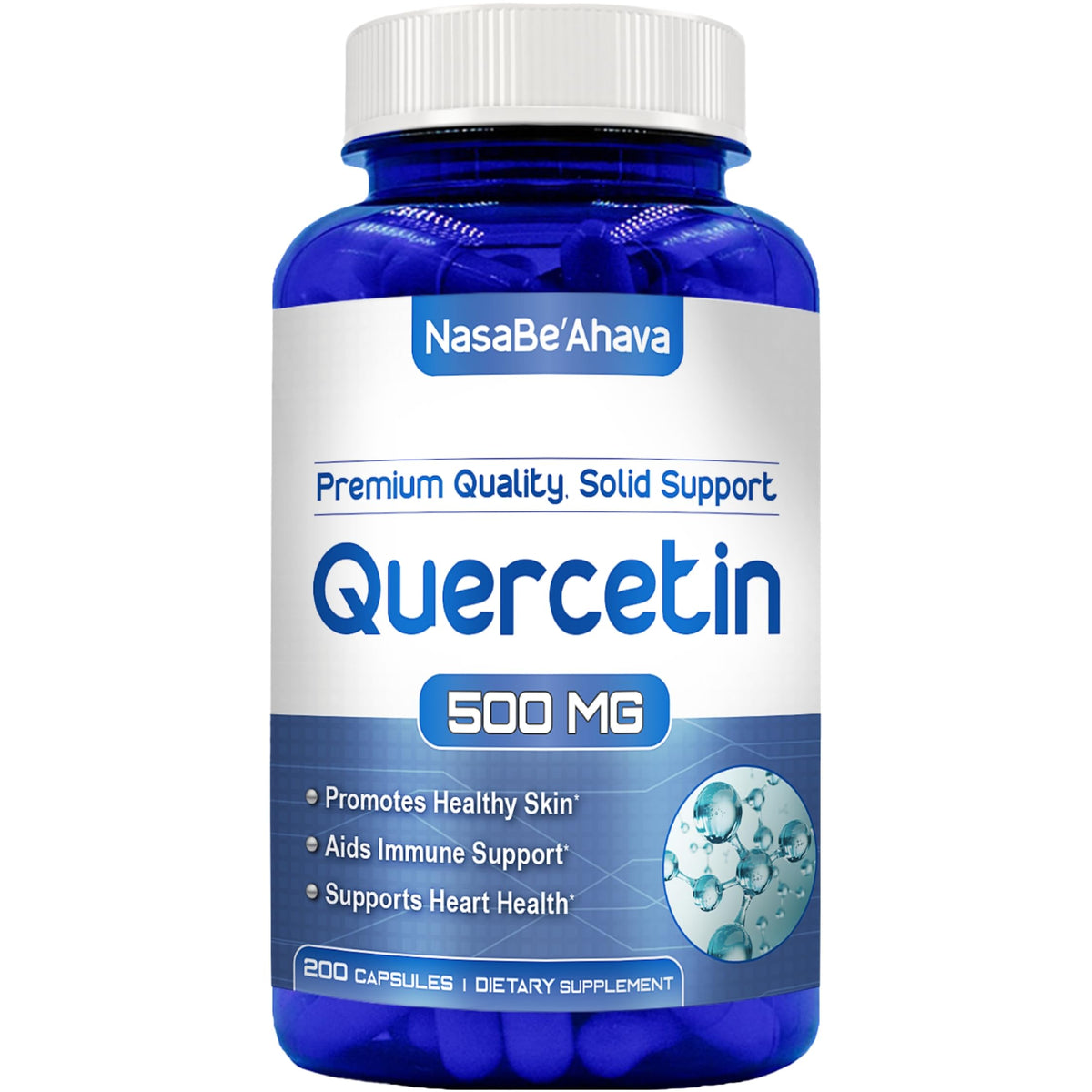 NasaBeahava Quercetin 500mg Capsules Antioxidant - 200 Servings