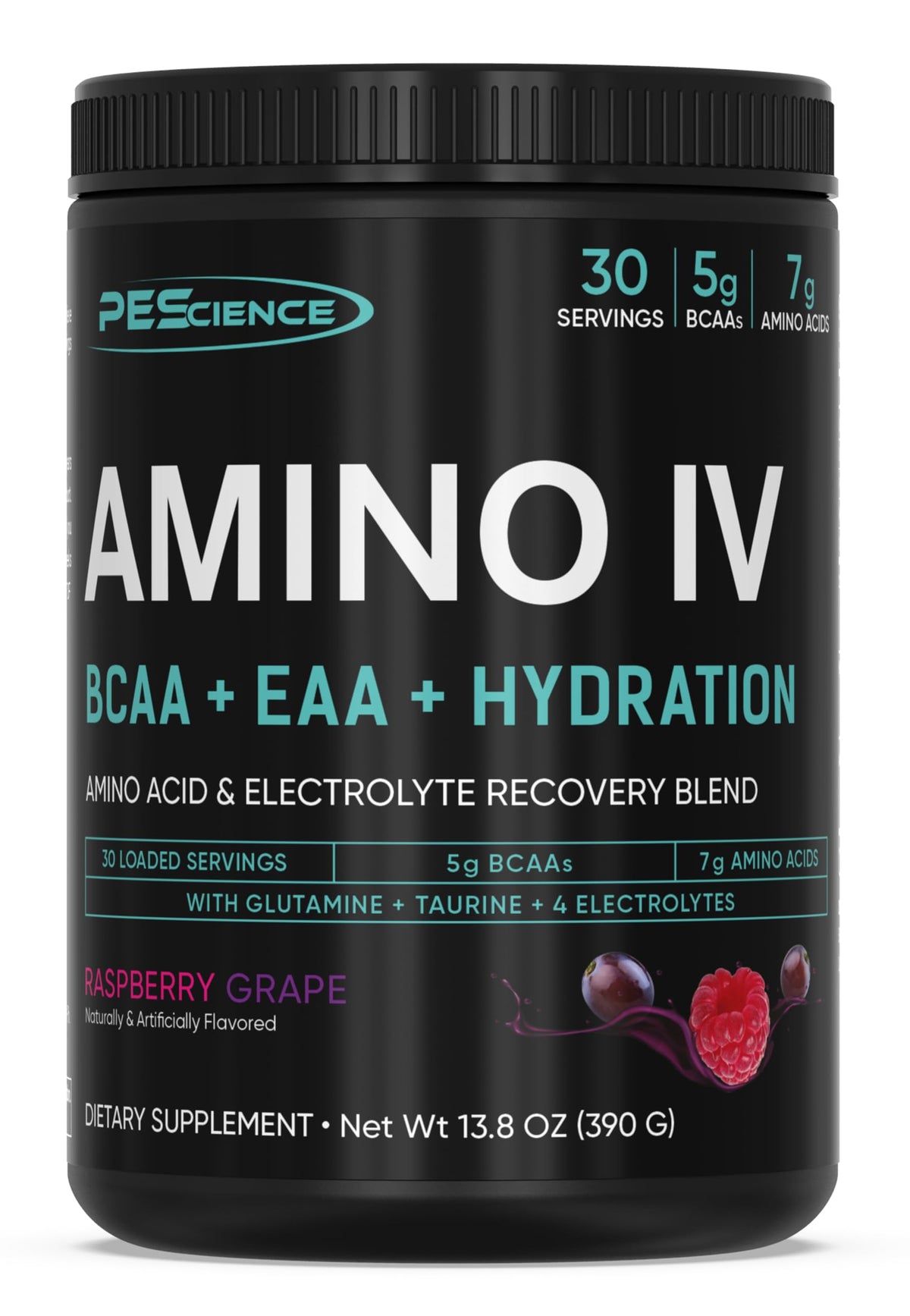 PEScience Amino IV BCAA & EAA Powder, Raspberry Grape - 30 Servings