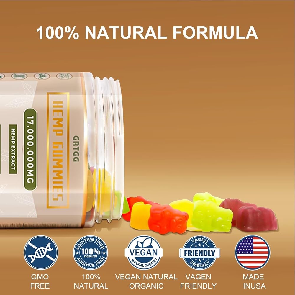 GRTGG Hemp Gummies Natural High Potency Omega 3-6-9 - 60 Count - image 3