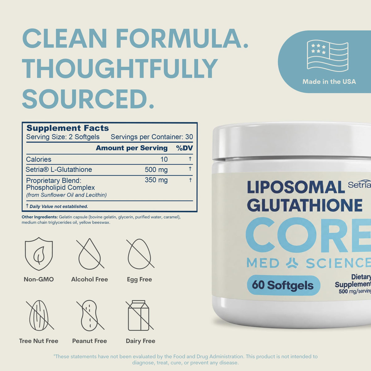 Core Med Science Liposomal Glutathione 500mg - 60 Softgels - image 3