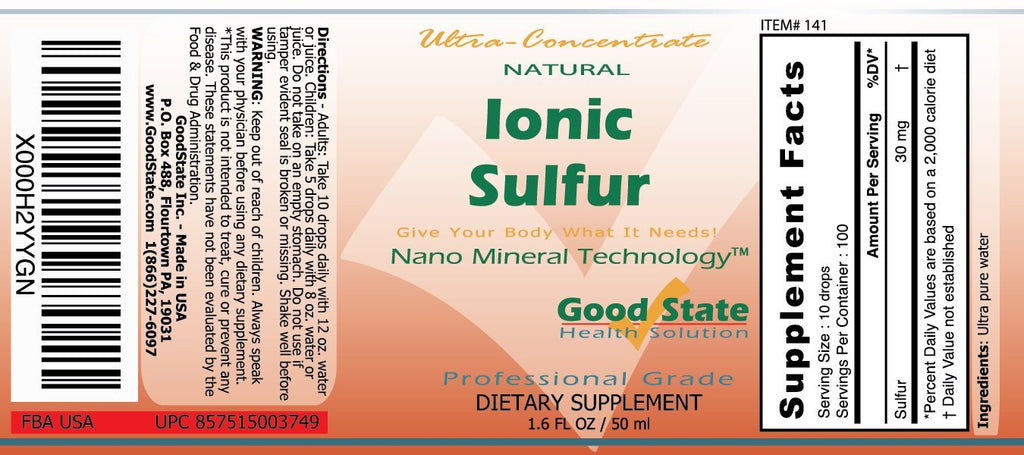 Good State Liquid Ionic Minerals Sulfur Ultra Concentrate - 100 Servings - image 2