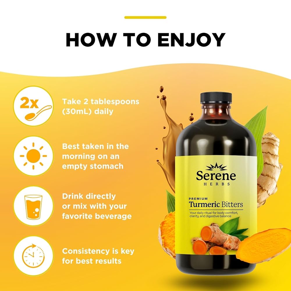 Serene Herbs Liquid Turmeric with Black Pepper - 16oz - image 4