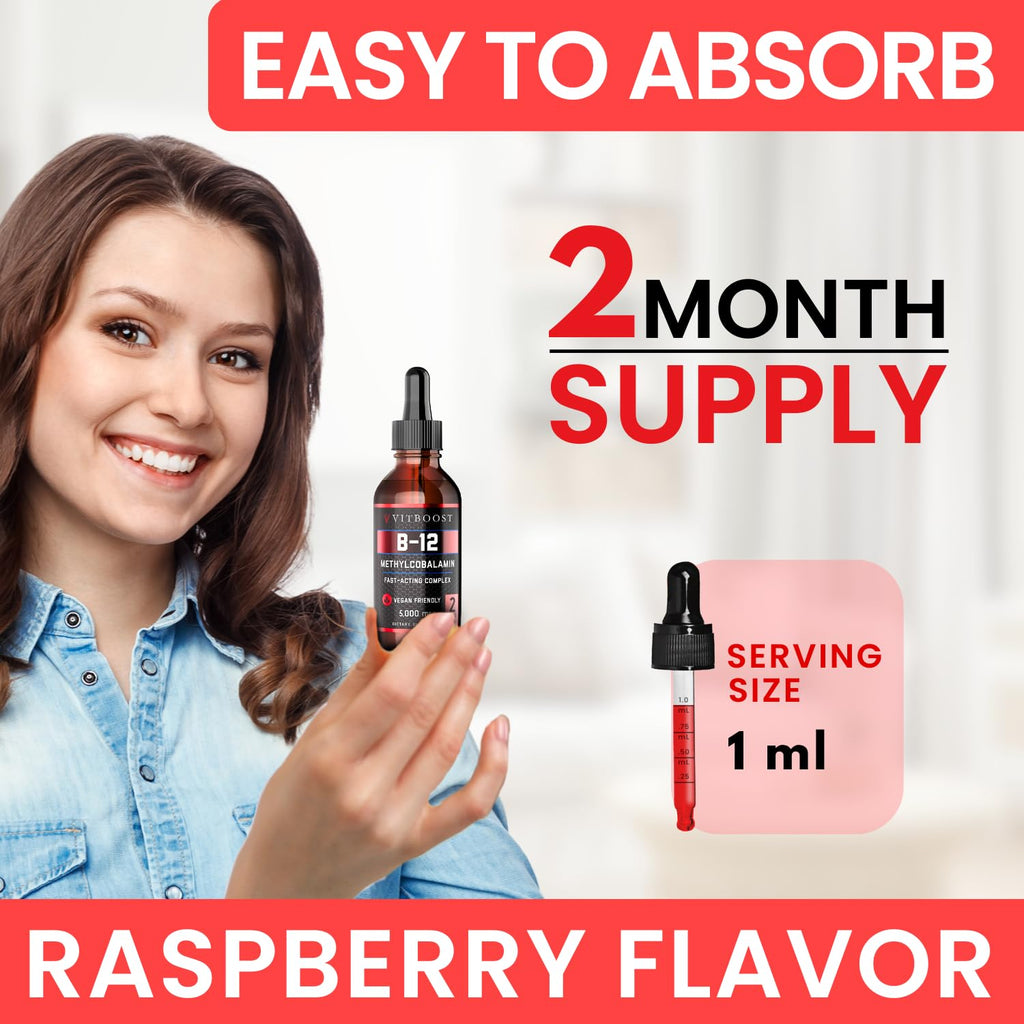 VITBOOST Vitamin B12 Liquid Drops 5000 mcg Energy Support - 60 Servings - image 5