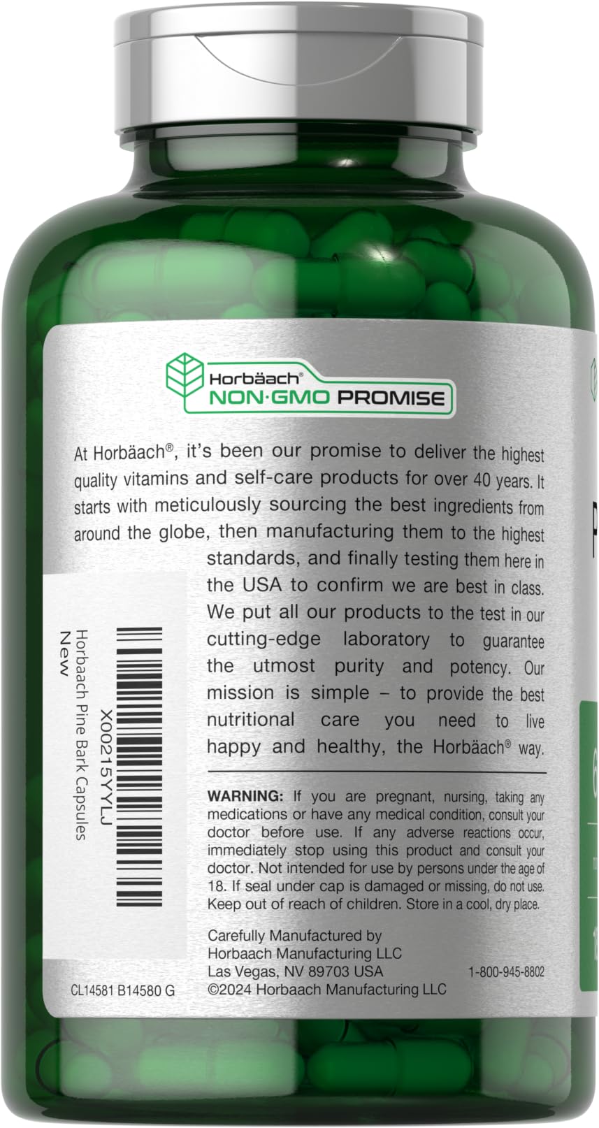 Horbäach Pine Bark Extract - 180 Capsules - image 3