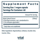 Vital Nutrients Black Cohosh Extract 250mg - 60 Capsules - image 2