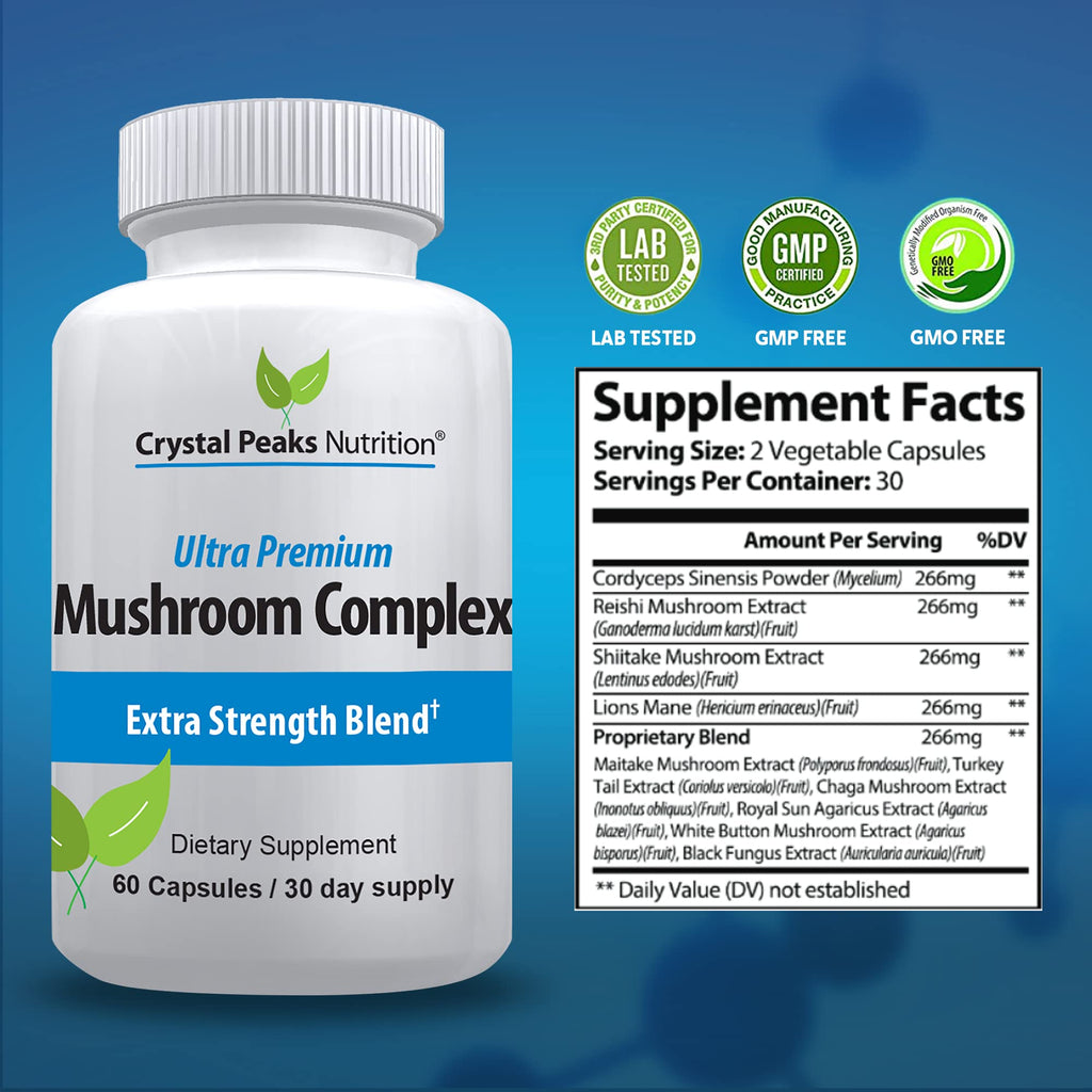 Crystal Peaks Nutrition 10 Mushroom Complex Capsules - 60 Capsules - image 3