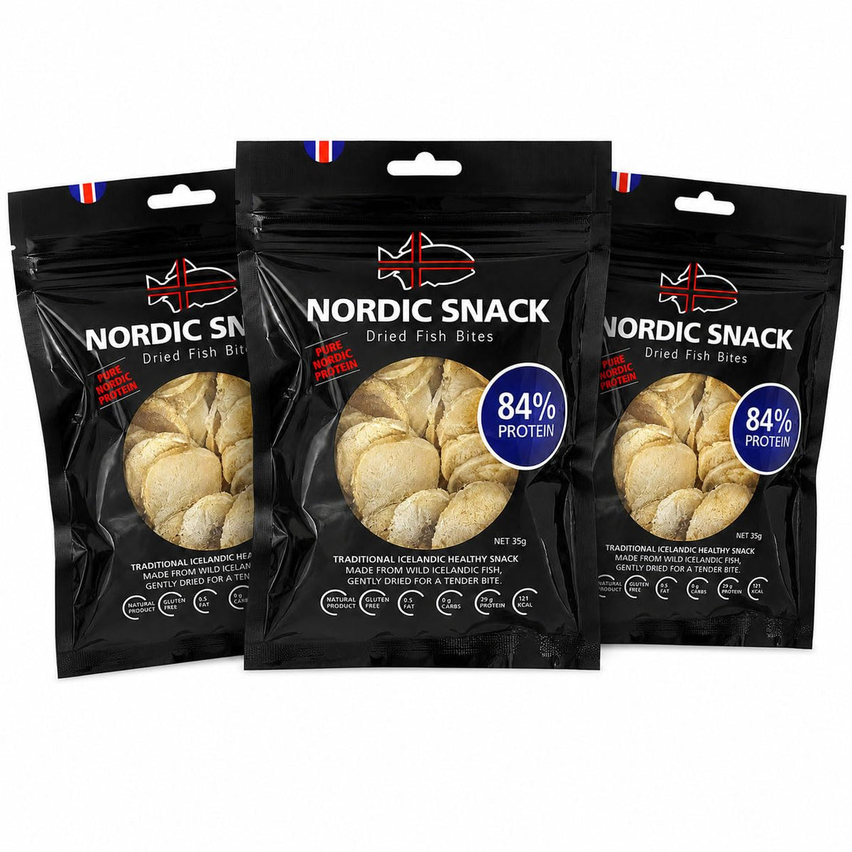 Nordic Catch Dried Cod Bites (Hardfiskur) Fish Jerky High Protein