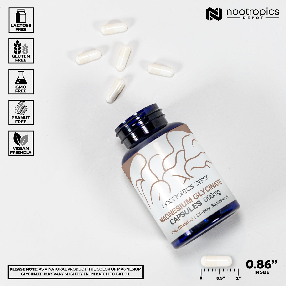 Nootropics Depot Magnesium Glycinate 200mg - 180 Capsules - image 3